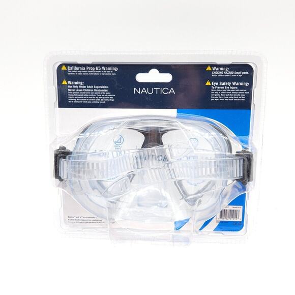 Nautica Adult Diving Mask Blue Latex Free Polycarbonate Lens Swimming Snorkeling - Picture 2 of 2